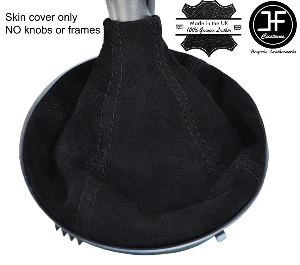 BLACK STITCH REAL SUEDE 5 SPEED MANUAL GEAR GAITER FOR SUBARU OUTBACK 08-14