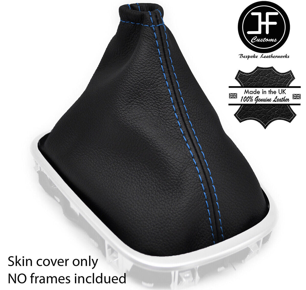BLUE STITCH TOP GRAIN LEATHER GEAR GAITER FITS RENAULT KADJAR 2015-2019