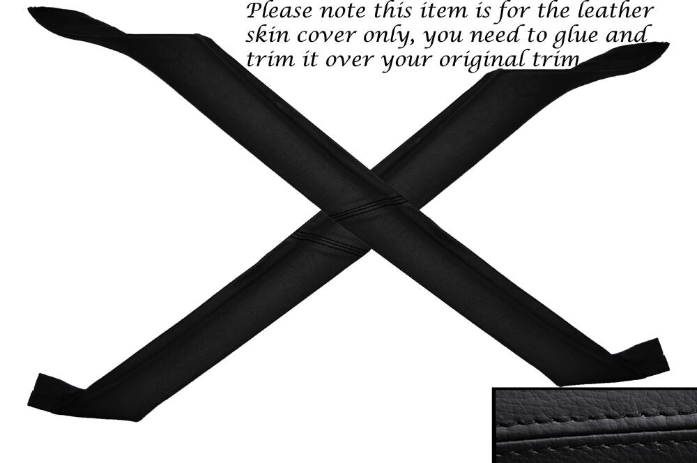 BLACK STITCH 2X WINDSCREEN A PILLAR LEATHER COVERS FITS BMW 5 SERIES E12 72-81