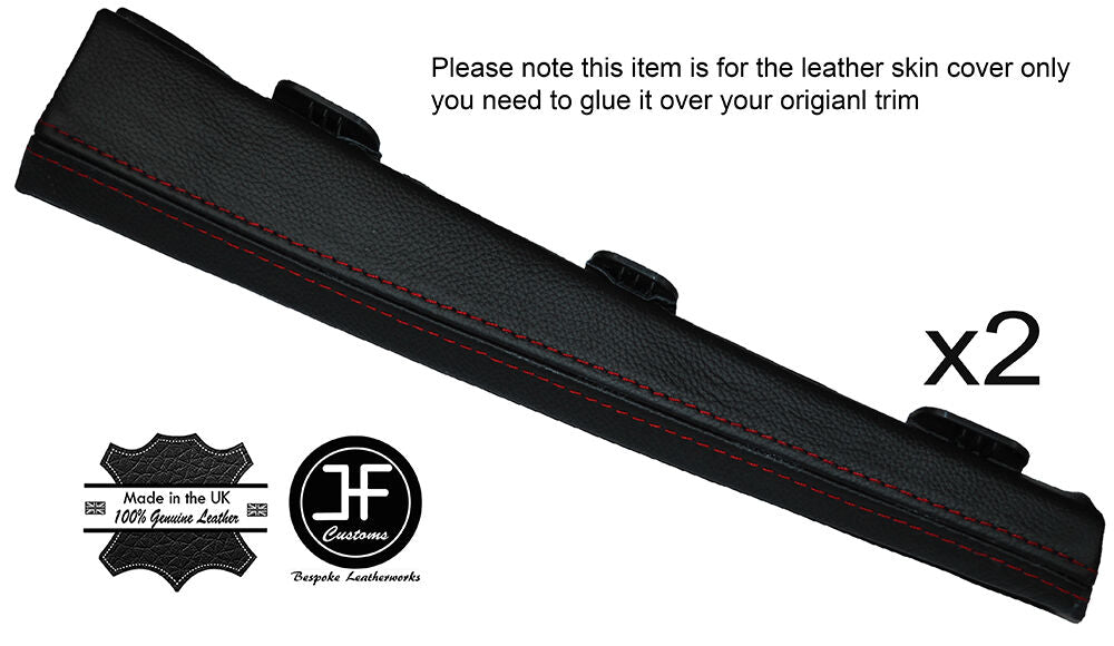 RED STITCH 2X A PILLAR TRIM LEATHER COVERS FITS PORSCHE MACAN 2014-2016