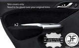 BLACK STICH 2X REAR DOOR CARD&ARMREST SUEDE COVERS FOR HONDA CIVIC 06-12 STYLE2