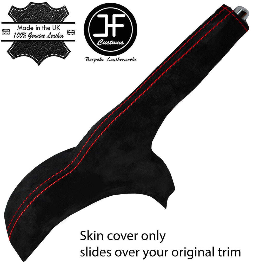 RED STITCH REAL SUEDE HANDBRAKE GAITER FITS FORD MONDEO MK3 2001-2006 CUSTOM NEW