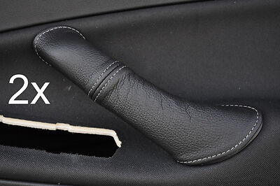 grey stitch FITS FORD MONDEO MK4 07-11 2X FRONT DOOR HANDLE LEATHER COVERS