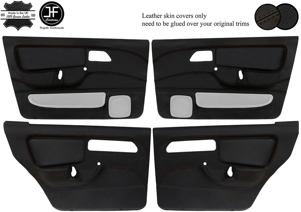 BROWN STITCH 4X DOOR CARD KIT LEATHER COVERS FOR FORD SIERRA RS COSWORTH JF1