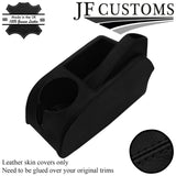 BLACK STITCH LEATHER HANDBRAKE CENTRE CONSOLE NON ARMREST COVER FOR VW GOLF MK5