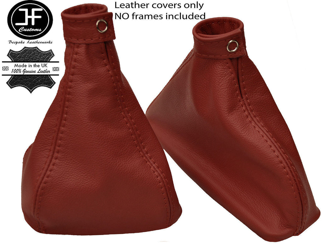 DARK RED GENUINE LEATHER MANUAL GEAR HANDBRAKE GAITER FOR ALFA ROMEO 166 98-07