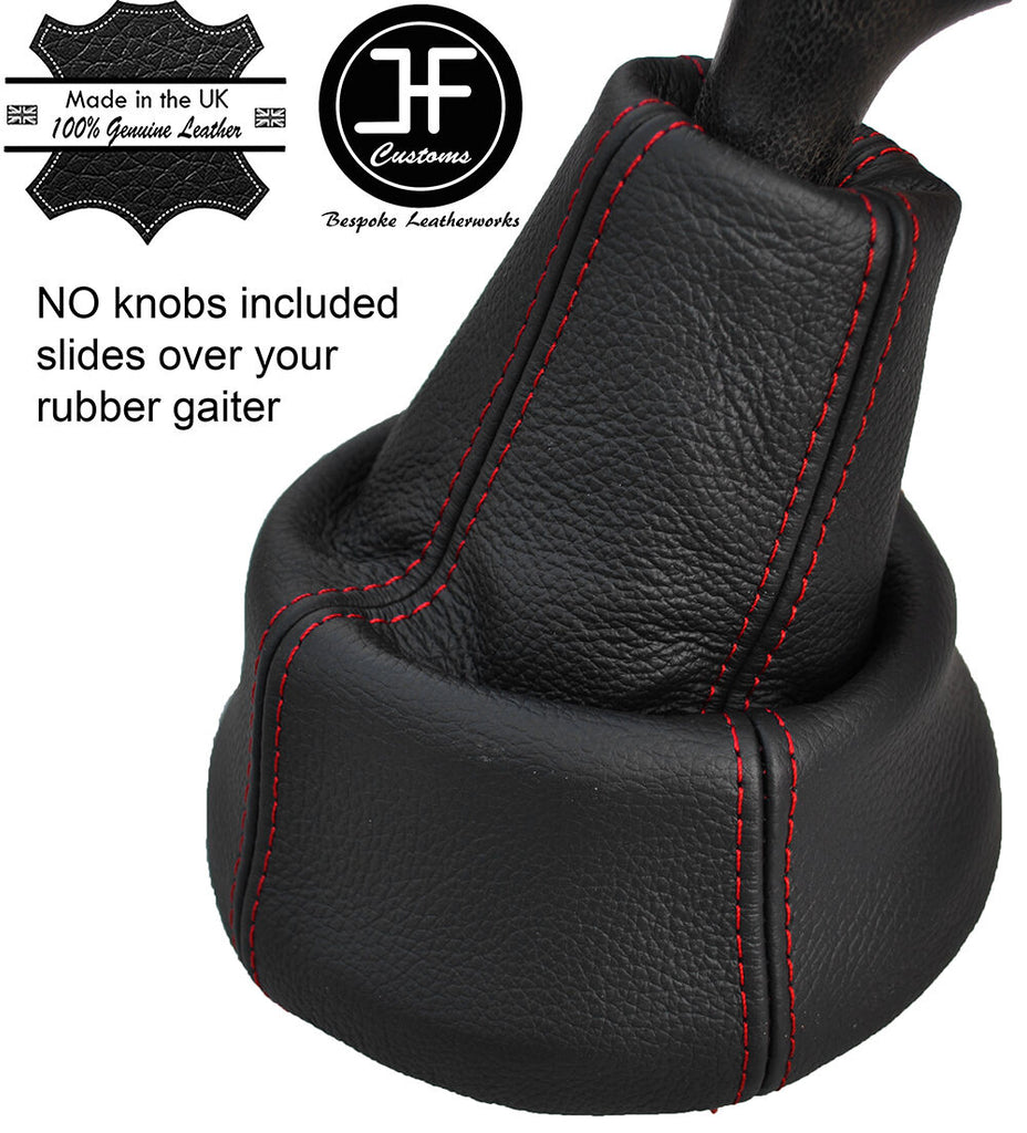 RED STITCH LEATHER GEAR GAITER OVER RUBBER FITS VAUXHALL OPEL MANTA GTE