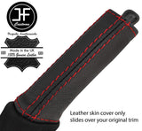 RED STITCH REAL LEATHER HANDBRAKE HANDLE COVER FOR FORD TRANSIT CONNECT 02-09