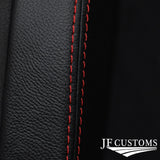 RED STITCH LEATHER  2X REAR DOOR TRIM COVERS FOR FORD FOCUS MK3 11-14 5DR JF1