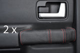 red stitch FITS LAND ROVER DISCOVERY 3  2X FRONT DOOR HANDLE COVERS CUSTOM NEW