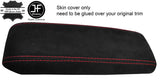 RED STITCHING REAL SUEDE ARMREST COVER FITS MAZDA CX3 CX-3 2015-2018 CUSTOM NEW