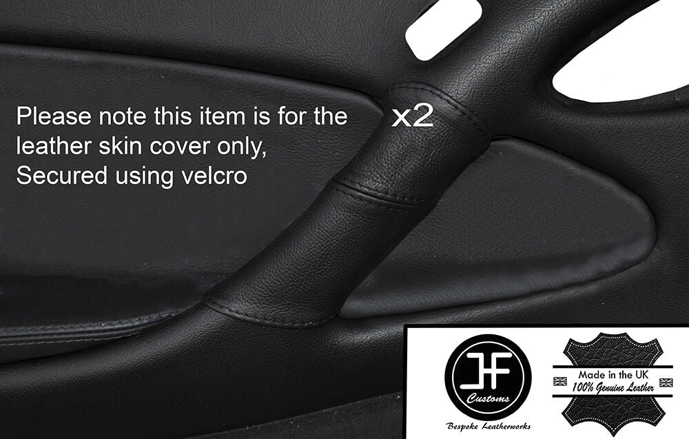 BLACK STITCH 2X FRONT DOOR HANDLE LEATHER COVERS FITS PONTIAC GTO 2004-2006