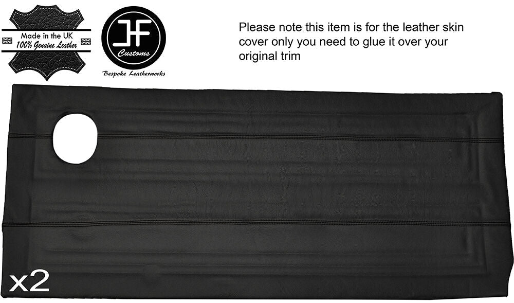 BLACK STITCH 2X FULL FRONT DOOR CARD LEATHER COVERS FITS FORD CORTINA MK2 COUPE