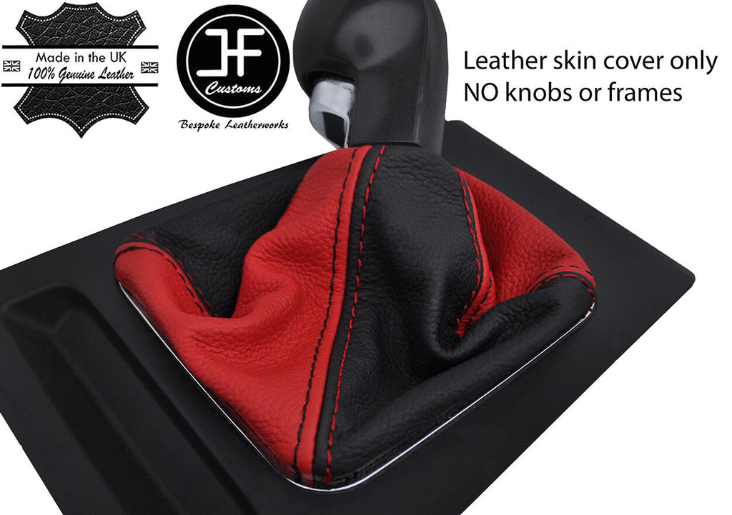 BLACK RED TOP GRAIN LEATHER GEAR GAITER FITS VAUXHALL OPEL ZAFIRA B MK2 05-12