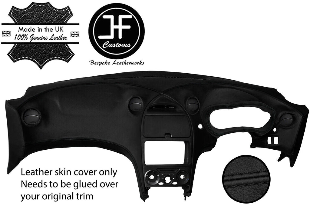 BLACK STITCH DASH DASHBOARD REAL LEATHER COVER FOR TOYOTA CELICA MK7 1999-2006