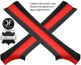 BLACK & RED STRIPE 2X A POST PILLAR LEATHER COVERS FOR DODGE VIPER 2003-2010