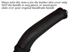 RED STITCHING LEATHER HANDBRAKE HANDLE SKIN COVER FITS VOLVO V40 2012-2014