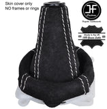 WHITE STITCH 5 SPEED SUEDE MANUAL GEAR GAITER FOR MITSUBISHI LANCER EVO 7 8 9