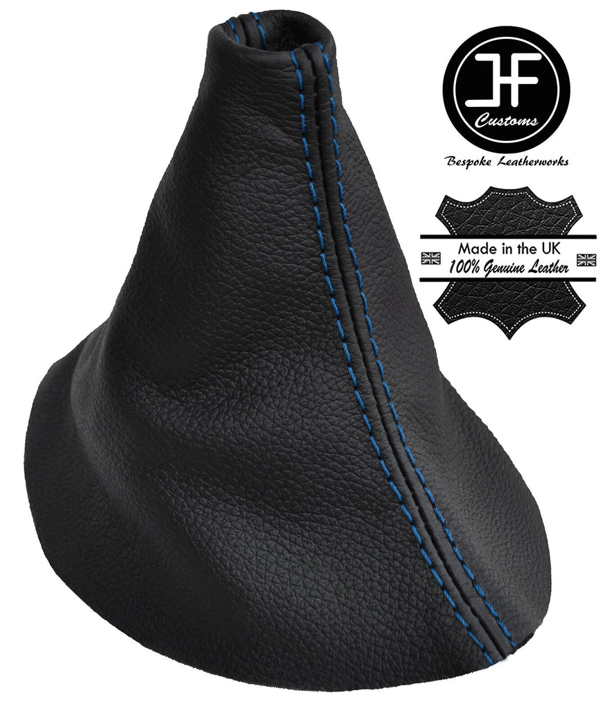 BLUE STITCHING MANUAL REAL LEATHER GEAR GAITER FITS VW CADDY MAXI 2011-2015