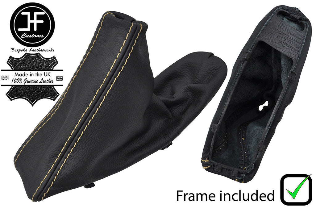 SAND STITCH LEATHER HANDBRAKE WITH PLASTIC FRAME FOR BMW E90 E91 E92 E93 06-13