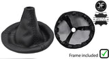 BLACK STITCH CARBON FIBER VINYL GEAR GAITER & PLASTIC FRAME FOR FIAT 500 07-15