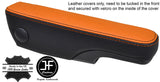 BLACK & ORANGE LEATHER 1X DRIVER SEAT ARMREST COVERS FITS FORD TRANSIT MK7 06-13