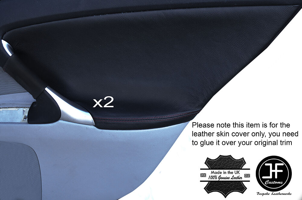 BLACK STITCH 2X REAR DOOR CARD TRIM LEATHER COVERS FITS LEXUS IS200 IS220 06-12
