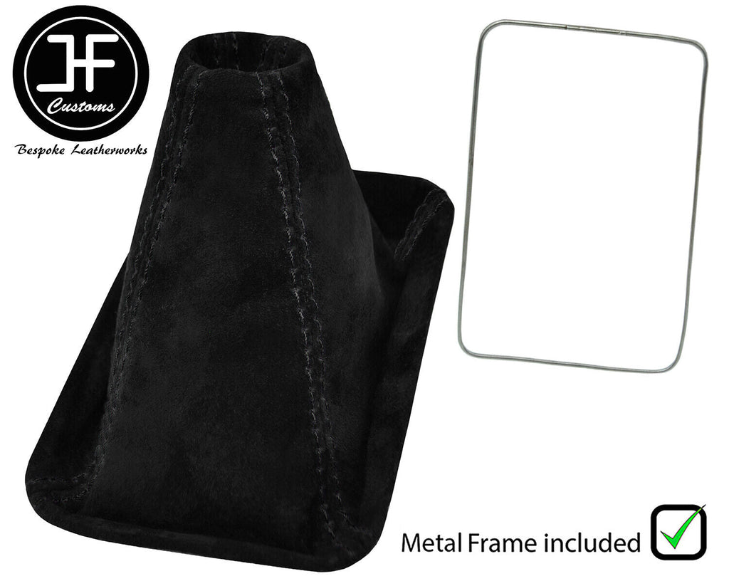 BLACK STITCH SUEDE GEAR GAITER + METAL FRAME FOR TOYOTA MR2 MK1 AW11 1985-1989