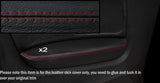RED STITCH 2X REAR DOOR ARMREST COVERS FITS AUDI A4 CABRIO CONVERTIBLE 05-09