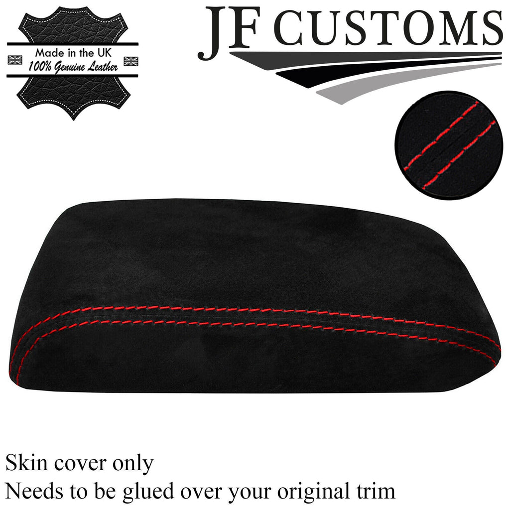 RED STITCHING ARMREST LID REAL SUEDE COVER FITS TOYOTA MATRIX 2003-2008