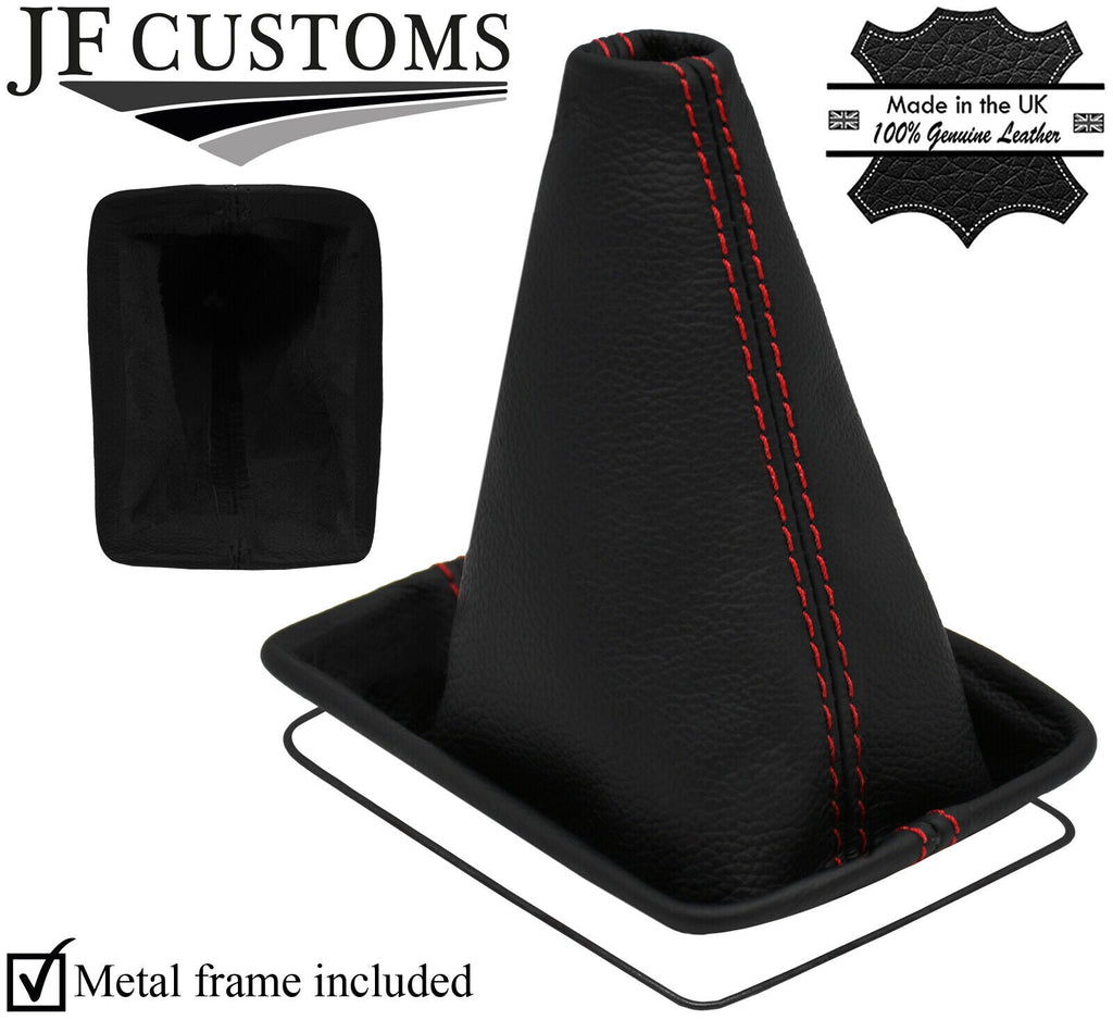 RED STITCH TOP GRAIN LEATHER GEAR GAITER+METAL FRAME FITS NISSAN MAXIMA 95-99
