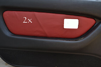FITS MG MGF MK1 95-99 2 x DOOR CARD COVERS LEATHER d red MADE IN UK