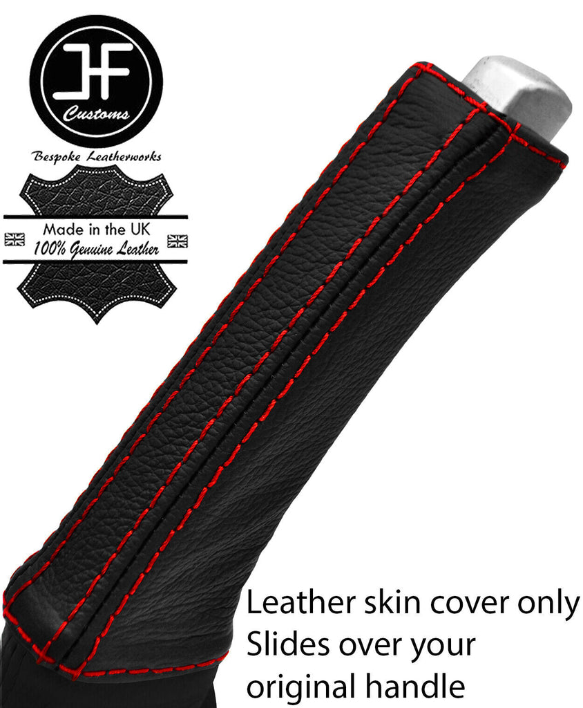RED STITCH REAL LEATHER HANDBRAKE HANDLE COVER FITS VOLVO V70 S60 2001-2007