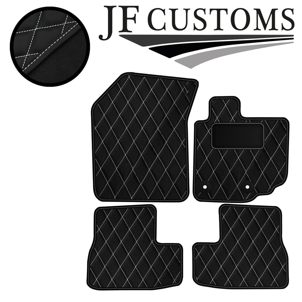 WHITE DIAMOND STITCH VINYL 4X TAILORED FLOOR CARPETS FOR SUZUKI SPLASH 08-14 JF1