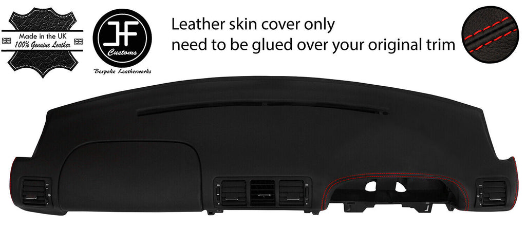 RED STITCH TOP DASH DASHBOARD REAL LEATHER COVER FITS MERCEDES ML W163 01-05