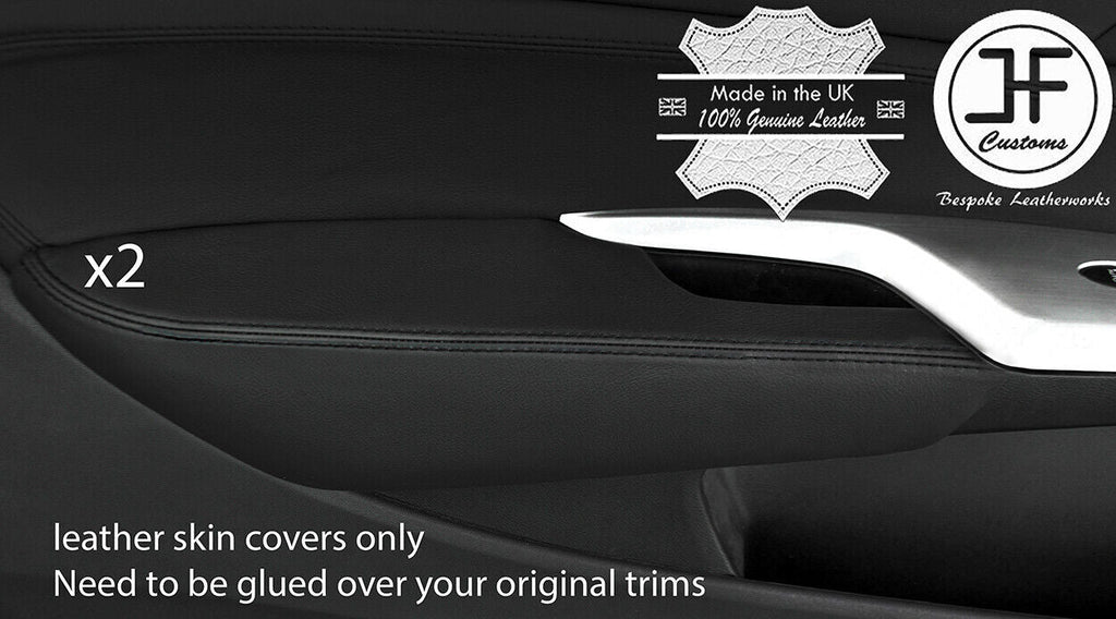 BLACK STITCH 2X DOOR ARMREST LEATHER COVER FOR HONDA CIVIC TYPE R 06-12 STYLE2
