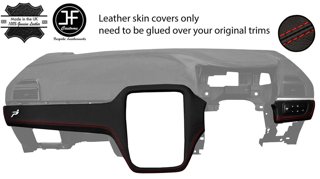 RED STITCH 2 PIECE DASH KIT TRIM LEATHER COVERS FITS FIAT GRANDE PUNTO 06-10