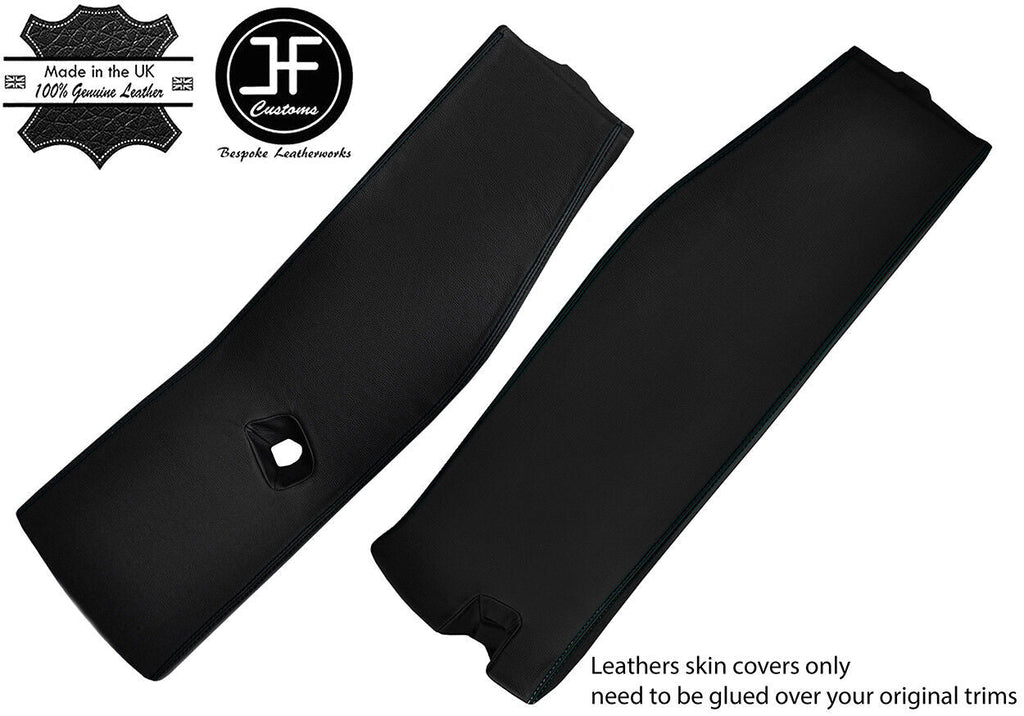 BLACK STITCH 2X LOWER B PILLAR LEATHER COVERS FITS VW T5 TRANSPORTER SHUTTLE