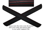 RED STITCH 2X FRONT DOOR SILL TRIM SKIN COVERS FITS HONDA CIVIC MK8 2006-2012