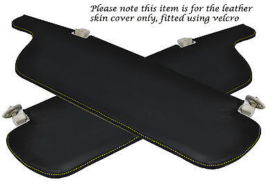 YELLOW STITCH 2X SUN VISORS LEATHER COVERS FITS SUBARU IMPREZA WRX STI 1998-2000