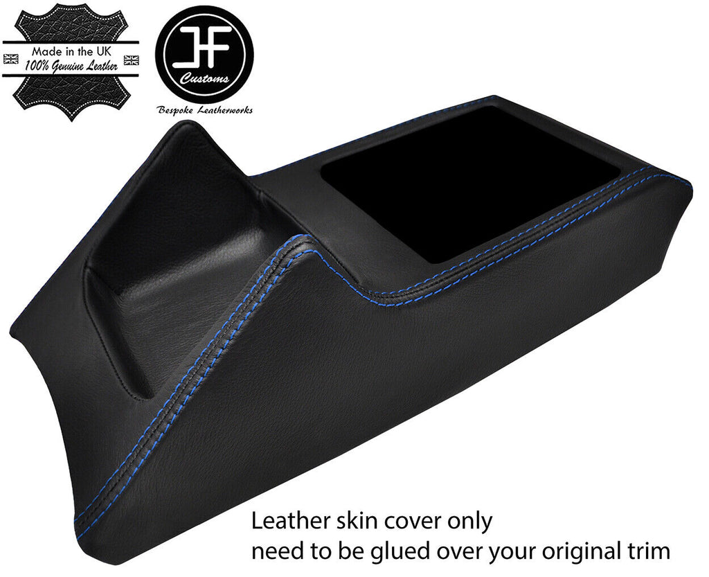 BLUE STITCH CONSOLE GEAR SURROUND LEATHER COVER FOR FORD CORTINA MK5 1979-1982