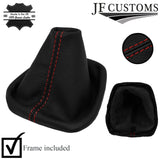 D RED STITCH LEATHER MANUAL GEAR GAITER + FRAME FOR HYUNDAI I10 2013-2017