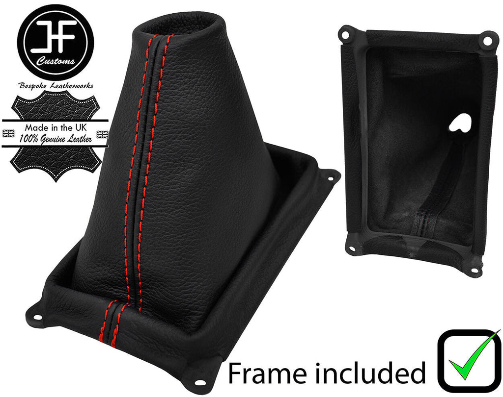RED STITCH LEATHER MANUAL GEAR GAITER+PLASTIC FRAME FITS MAZDA 3 2003-2009