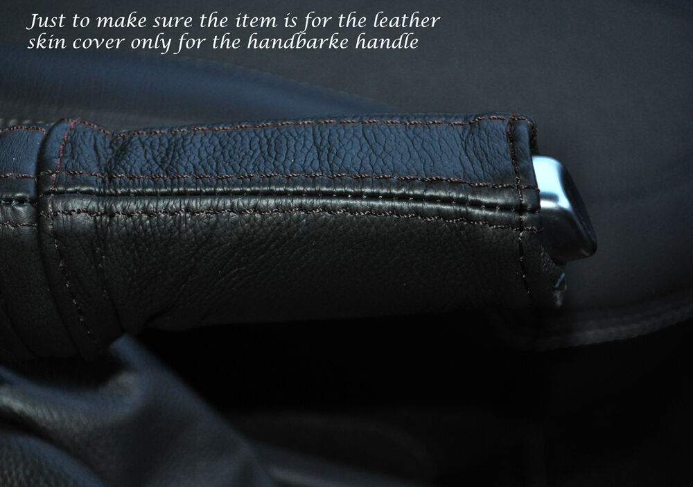 BLACK STITCH HANDBRAKE HANDLE LEATHER COVER FITS VAUXHALL OPEL ADAM 2012-2015