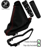 RED STITCH SUEDE TOP CLIP+LEATHER HANDBRAKE+FRAME FOR BMW MINI F55 F56 F57