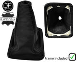 BLACK STITCH LEATHER MANUAL GEAR GAITER+PLASTIC FRAME FOR AUDI 80 90 B3 84-90