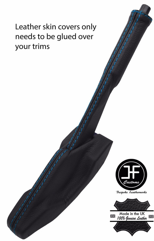 BLUE STITCH HANDBRAKE+TRIM LEATHER COVERS FOR VW GOLF MK1 JETTA CADDY SCIROCCO