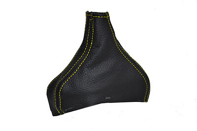 FITS VOLVO XC90 XC 90 GEAR GAITER BLACK LEATHER yellow st CUSTOM NEW MADE IN UK