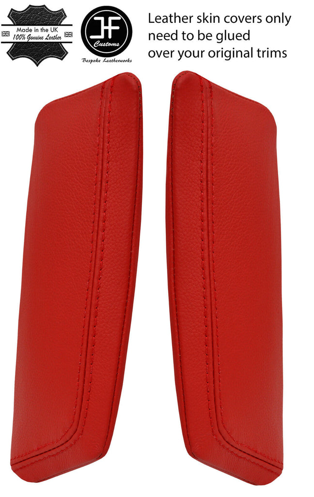 RED REAL LEATHER 2X KNEE PAD COVERS FITS TRIUMPH TR7 TR8 1976-1981 CUSTOM NEW