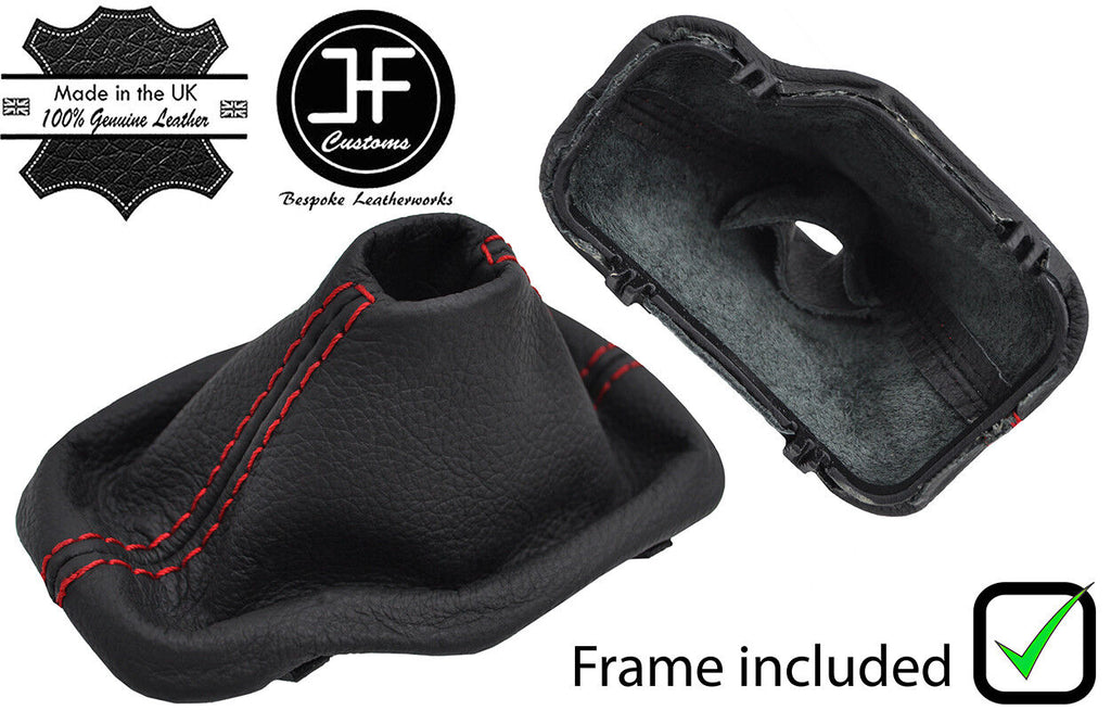 RED STITCH LEATHER AUTOMATIC GAITER+PLASTIC FRAME FOR BMW Z4 E85 E86 02-08